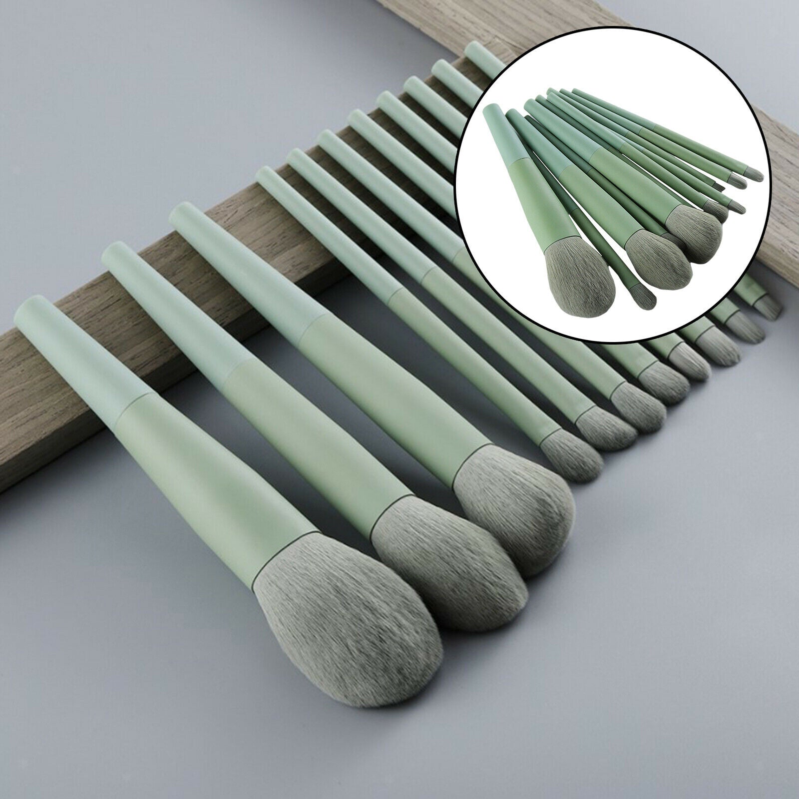 11Pcs Foundation Eye Shadow Make Up Brush Set Soft  Plastic Handle