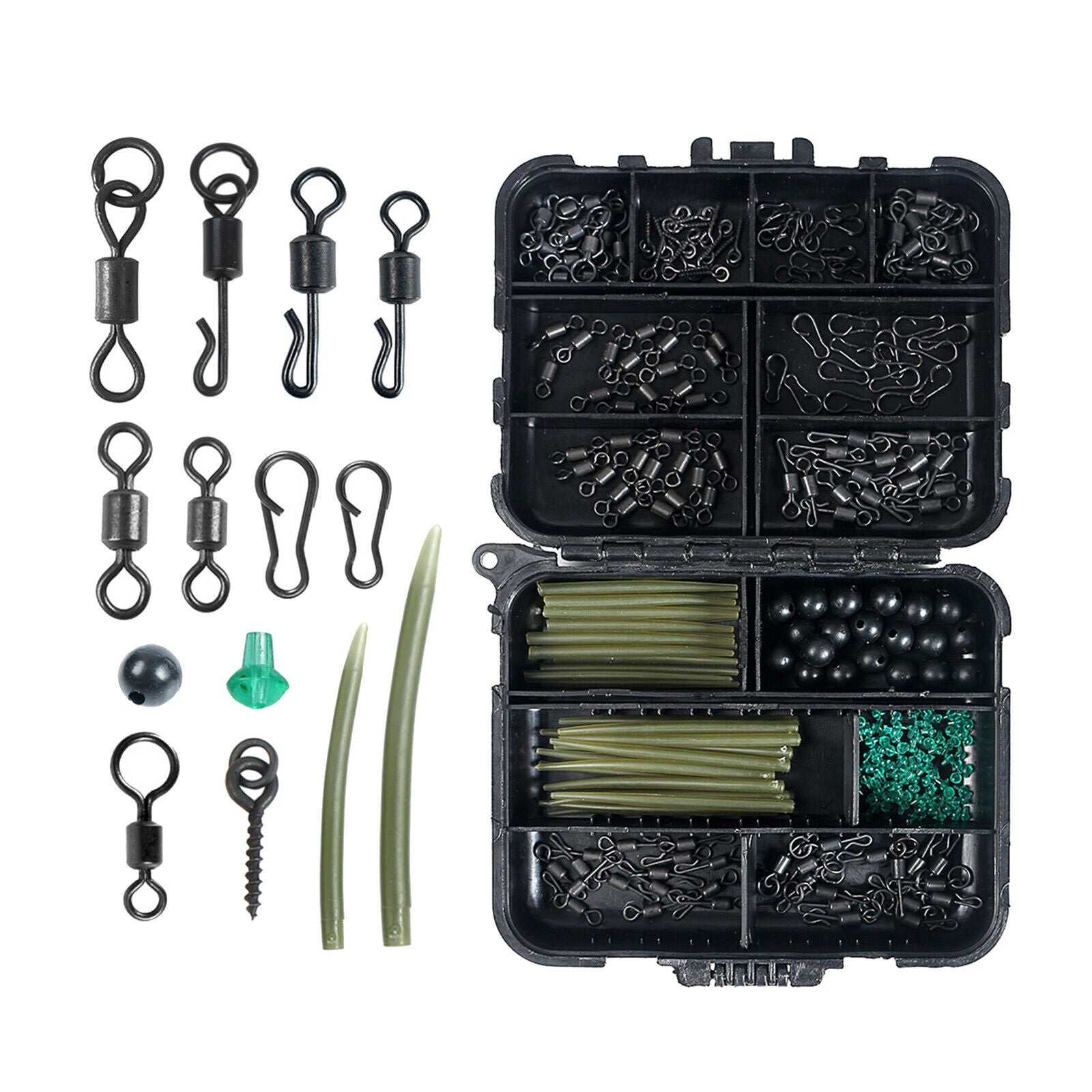 Carp Fishing Tackles Assorted Sizes Rolling Swivels Snaps Stop Beads Stopper