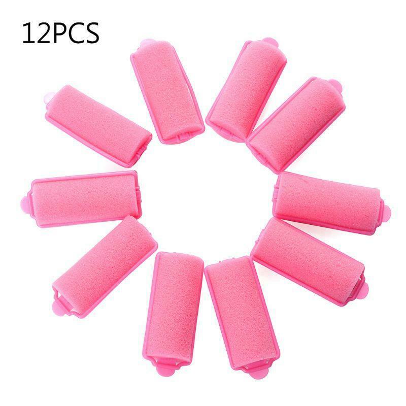 Soft Sponge Hair Rollers Pink DIY Hair Styling Foam Curler Hairdressing Tool