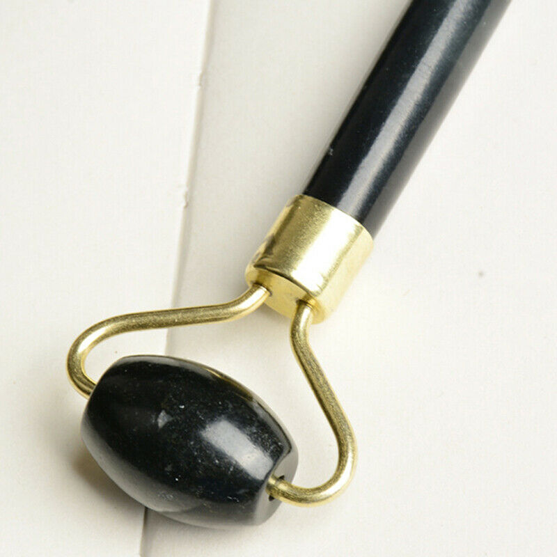 Black Jade Roller Face Massage Double Head Face Massager Natural Stone Ca.l8