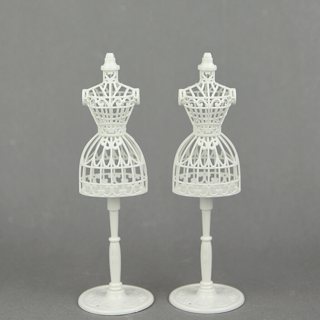2x 1/6 BJD Mini Clothes Dress Skirt Stand with Base for Blythe Accessory