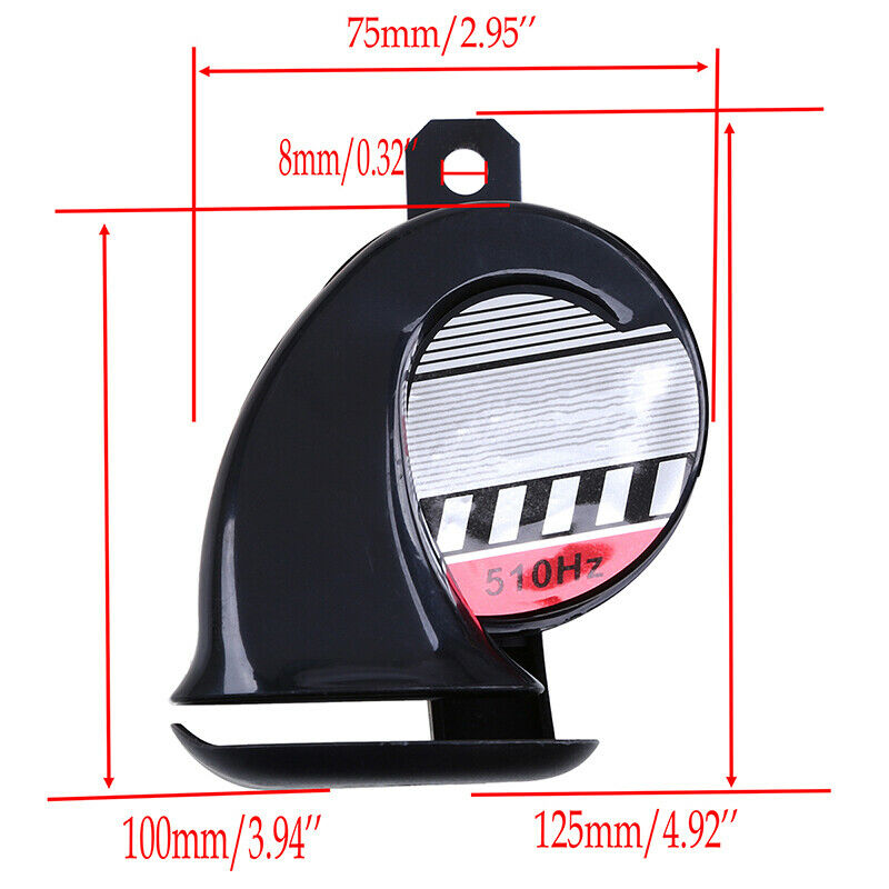 12V 110DB 510HZ Electric Loud Snail Air Horn Siren Motorcycle Dirt Pit Bike Car