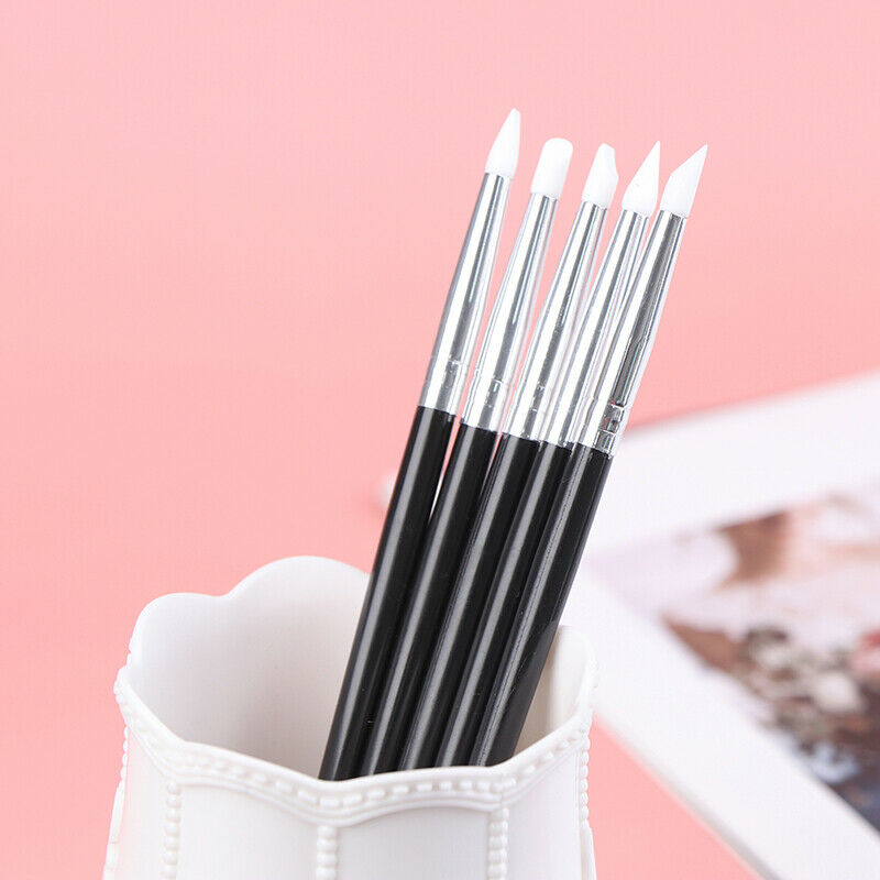 5Pcs Polymer Clay Carving Craft Brush Pottery Tools Clay Sculpture Nail A.l8