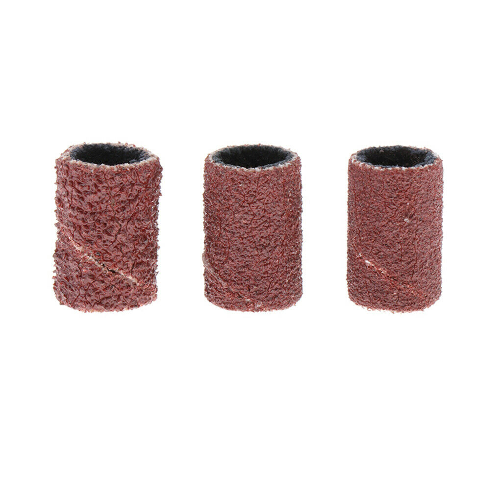 100x Drill Sanding Bands Gel Calluses Remover Polishing Pedicure Tools Brown