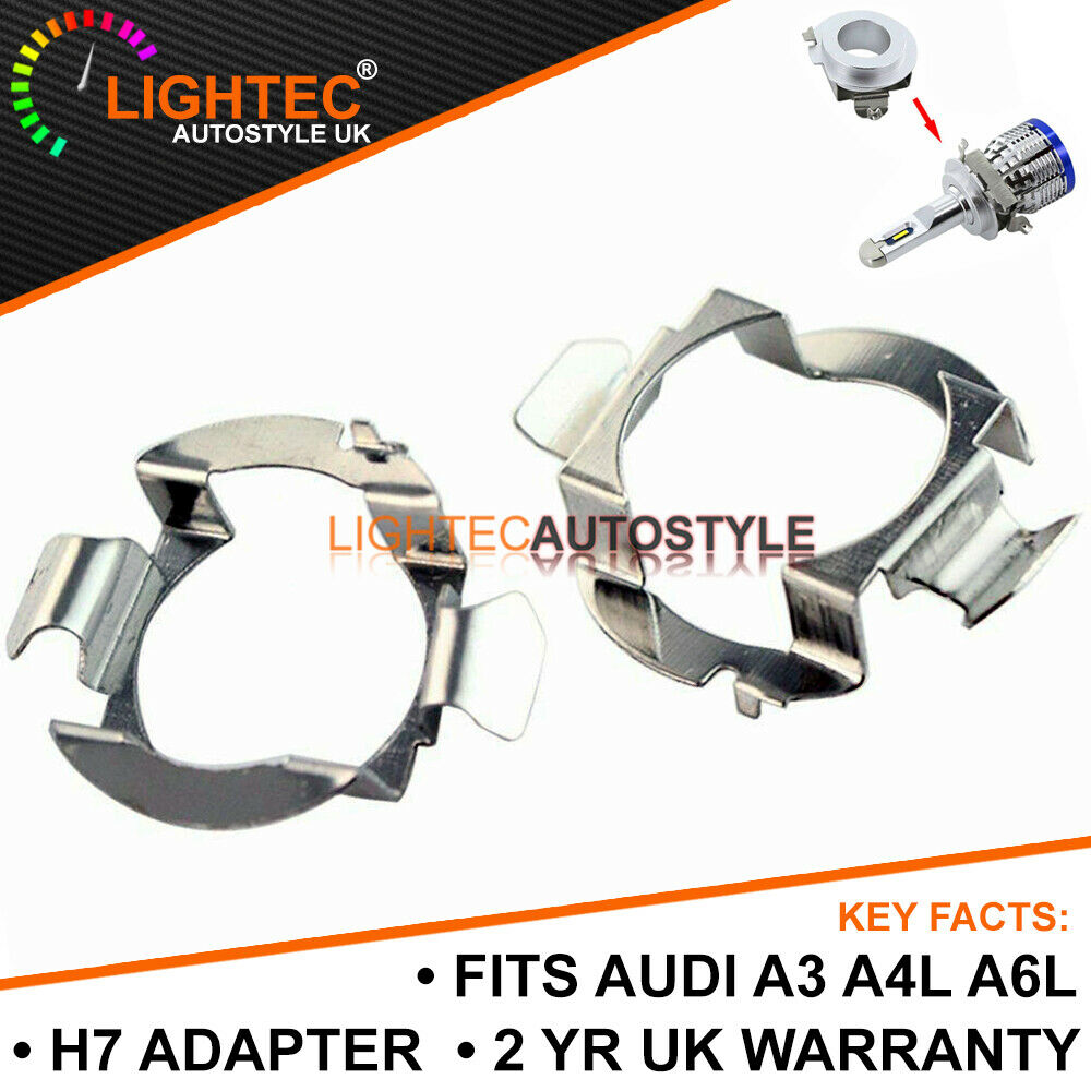 2 H7 LED ADAPTER HOLDER RETAINER CLIP HEADLIGHT BULB FOR AUDI A3 A4 A4L A6 A6L