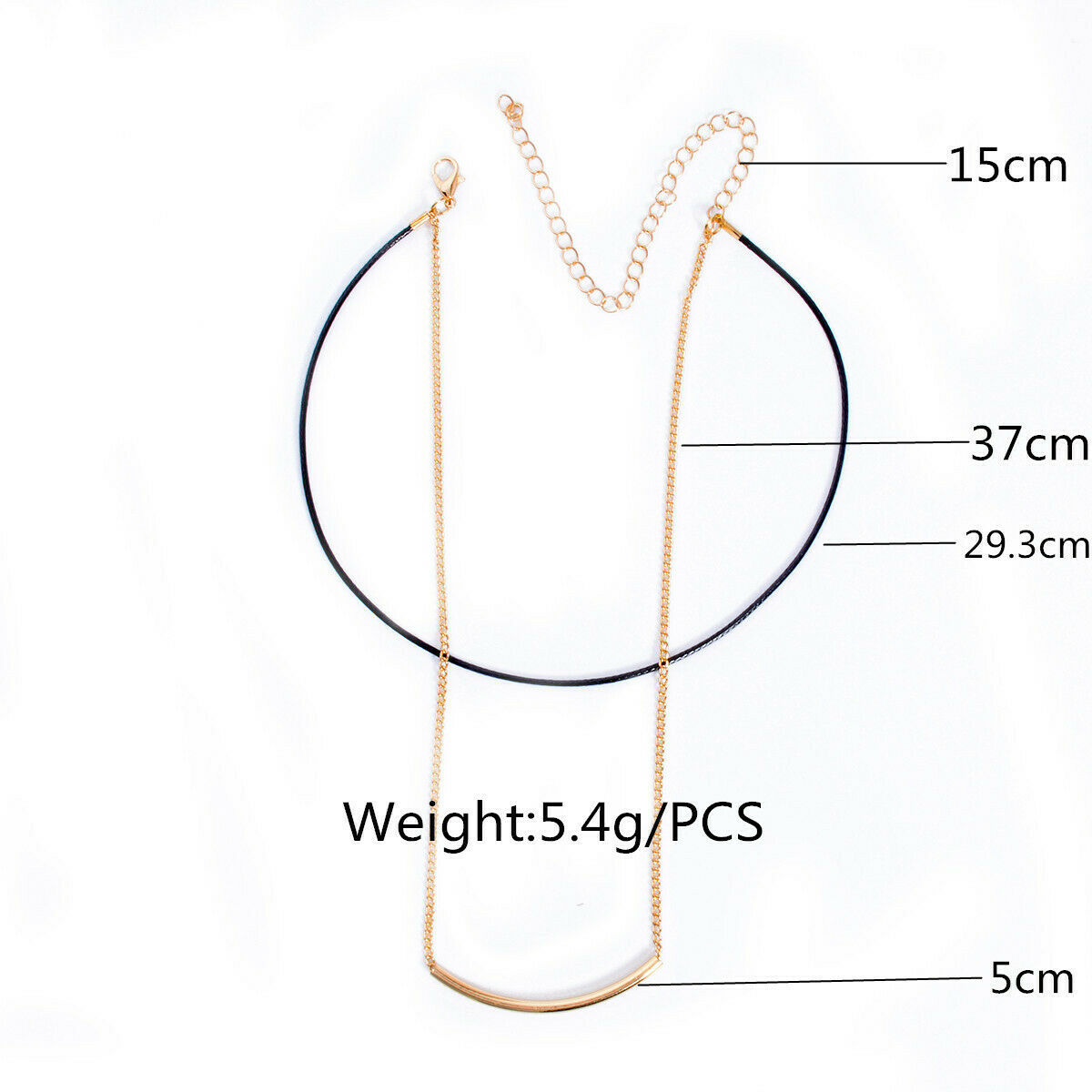 Celebrity Style Golden Bar Tube Necklace Pendant