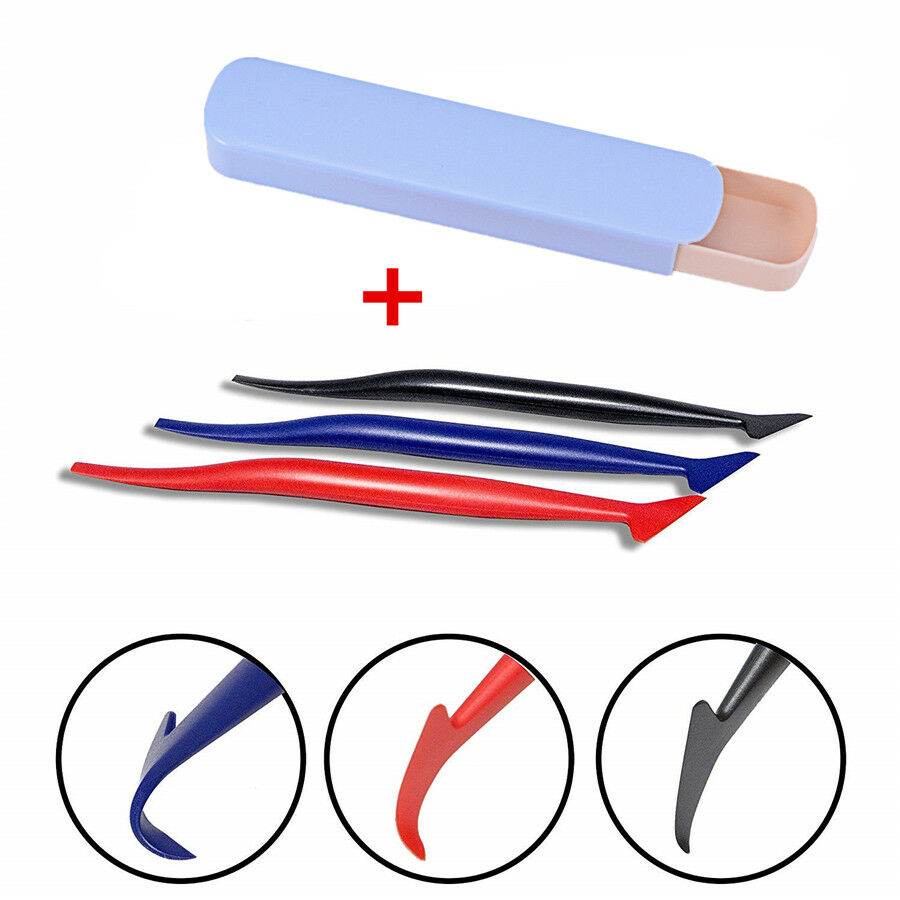3PC Car Vinyl Wrap Tuck Tools Gasket Micro Squeegee for Window Tint Application