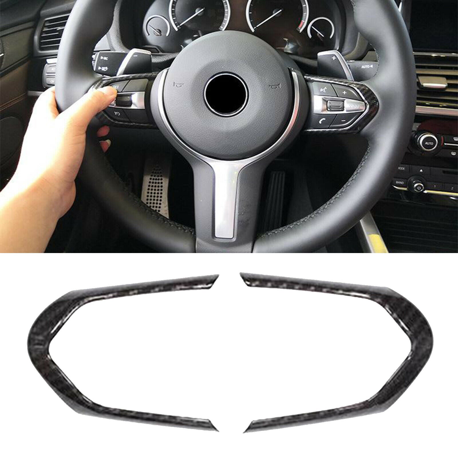 2PCS Steering Wheel Button Trim Covers For BMW M3 F83 M5 F10 M6 F06 X5M