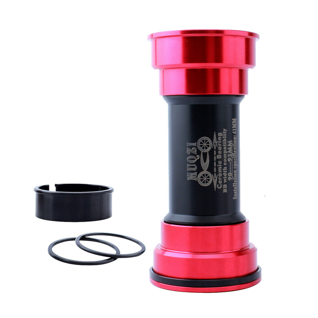 Bike Bottom Bracket Bicycle Replacement BB90-92 Ceramic Axis Shaft Red