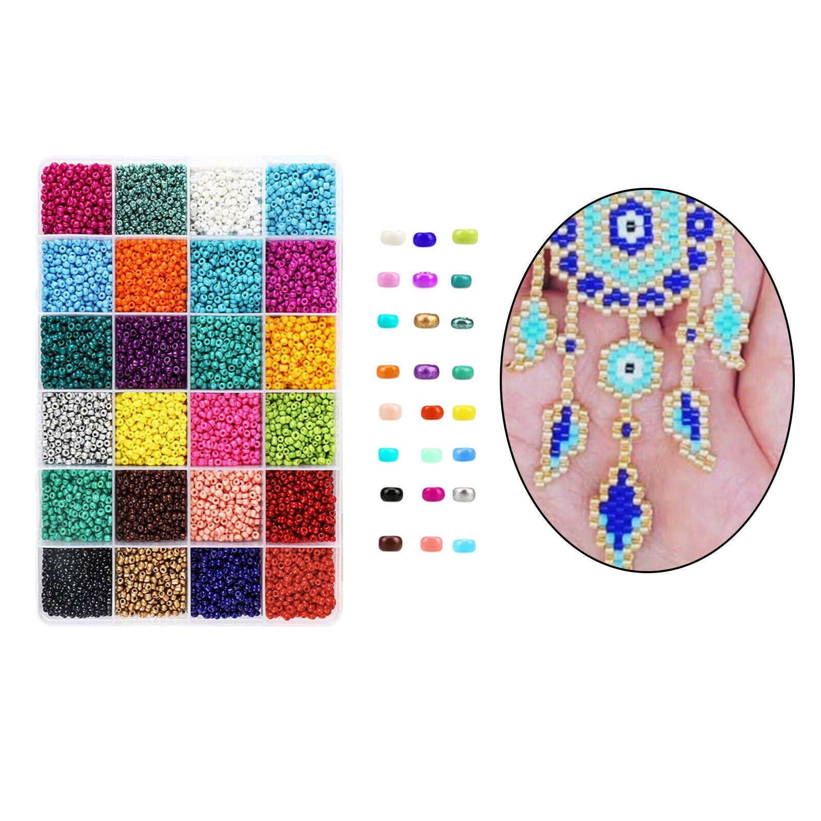 Glass Beads Loose Jewelry Making Charms Beads for Bracelet Beading DIY Craft