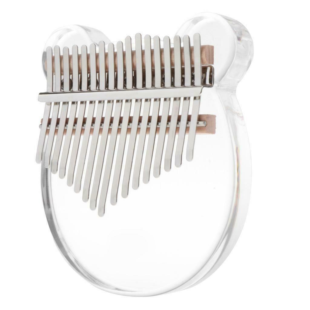 17 Key Transparent Kalimba Thumb Piano Instrument + Case and Tune Hammer