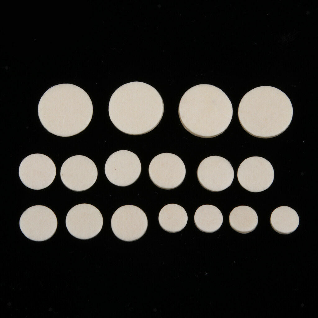 17pcs White Clarinet Pads Mats for Woodwind Instrument Replacement Parts