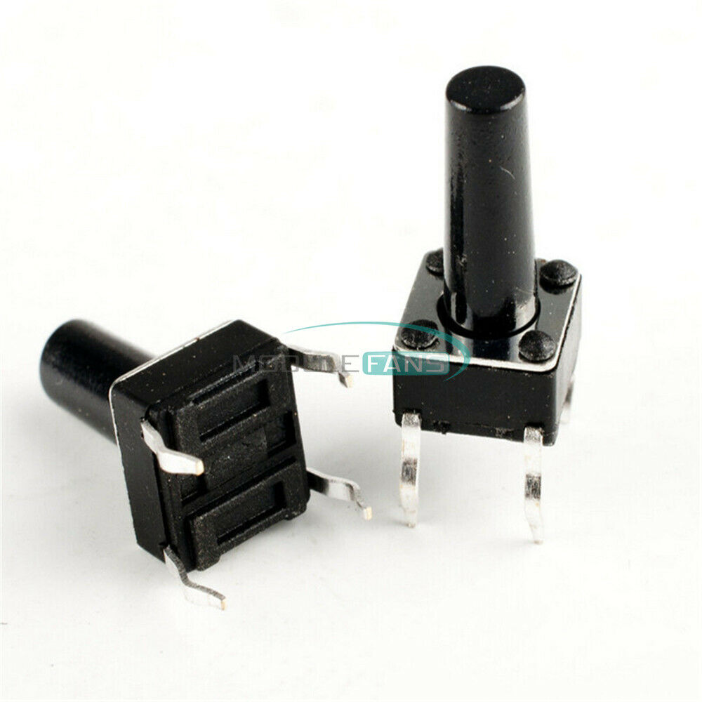 100Pcs 6*6*13 Tactile Push Button Switch Tact Switch 4-pin DIP-4 6X6X13mm