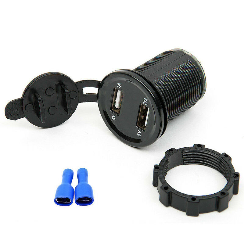 12V DC Motorcycle Car 3.1A Dual USB LED Charger Socket Voltage Voltmeter Panel C