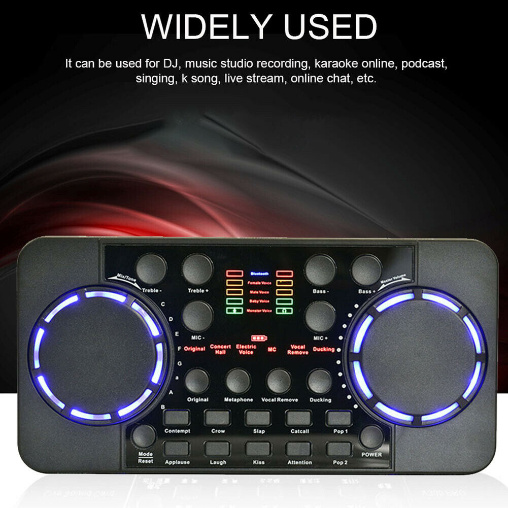 V300 Pro Live 10 Sound Card Bluetooth 4.0 Audio Interface Mixer for Phone PC