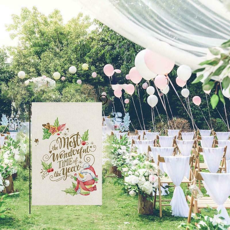 Christmas Garden Flag Most Wonderful Time of the Year Yard Flags Double-Sided