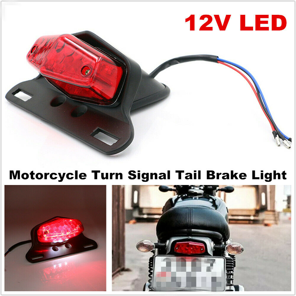 12V LED Motorcycle Turn Signal Tail Light Fender Edge Brake License Plate Lamp