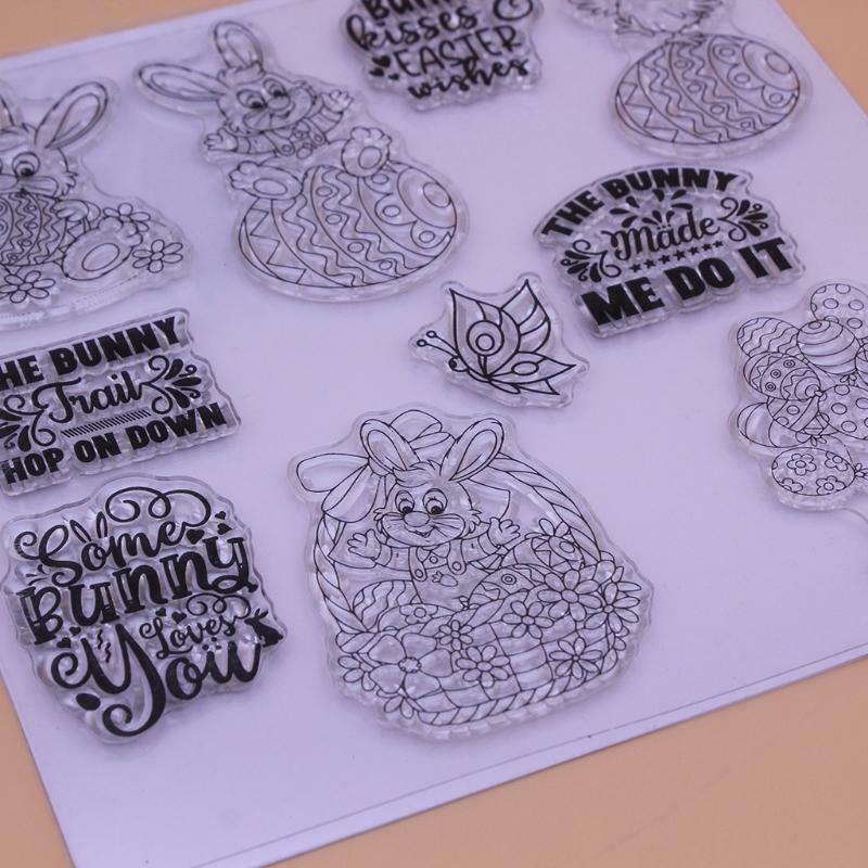Easter Bunny Rabbit Silicone Clear Seal Stamp DIY Scrapbooking Embossing Photo