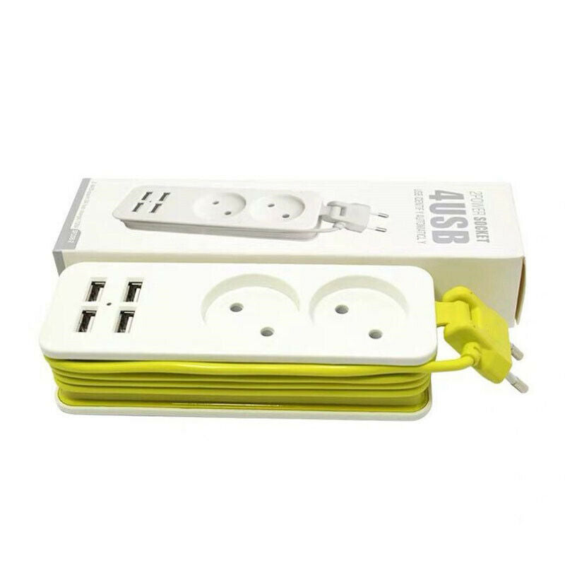 EU Plug Travel Power Strip  Socket Outlet with Wall Charger Smart Desktop Socket