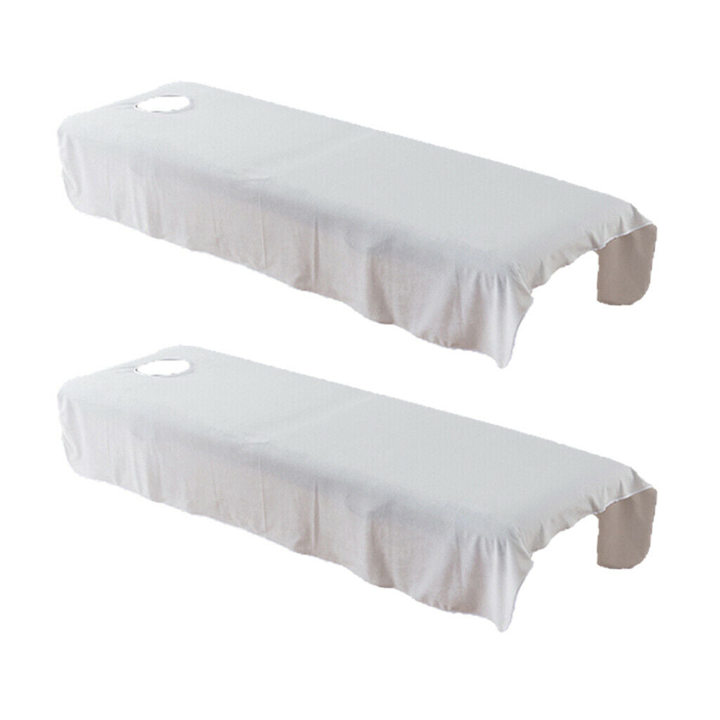 2pcs/set Massage Table Sheets Cosmetic Beauty Hotel Face Bed Covers White
