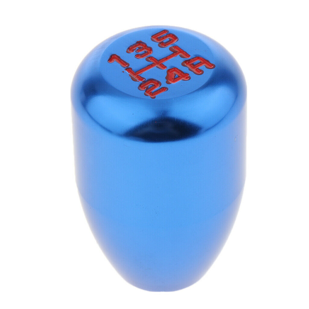 Car Aluminum Alloy 5 Speed Gear Stick Shift Knob Shifter Lever Blue&Red