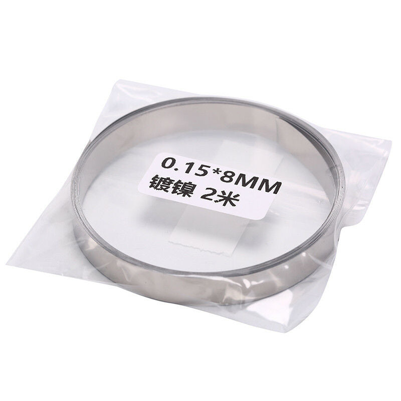 2M 8mm x 0.15 Pure Ni Plate Nickel Strip Tape For Li 18650 Battery SpotWeldingDD