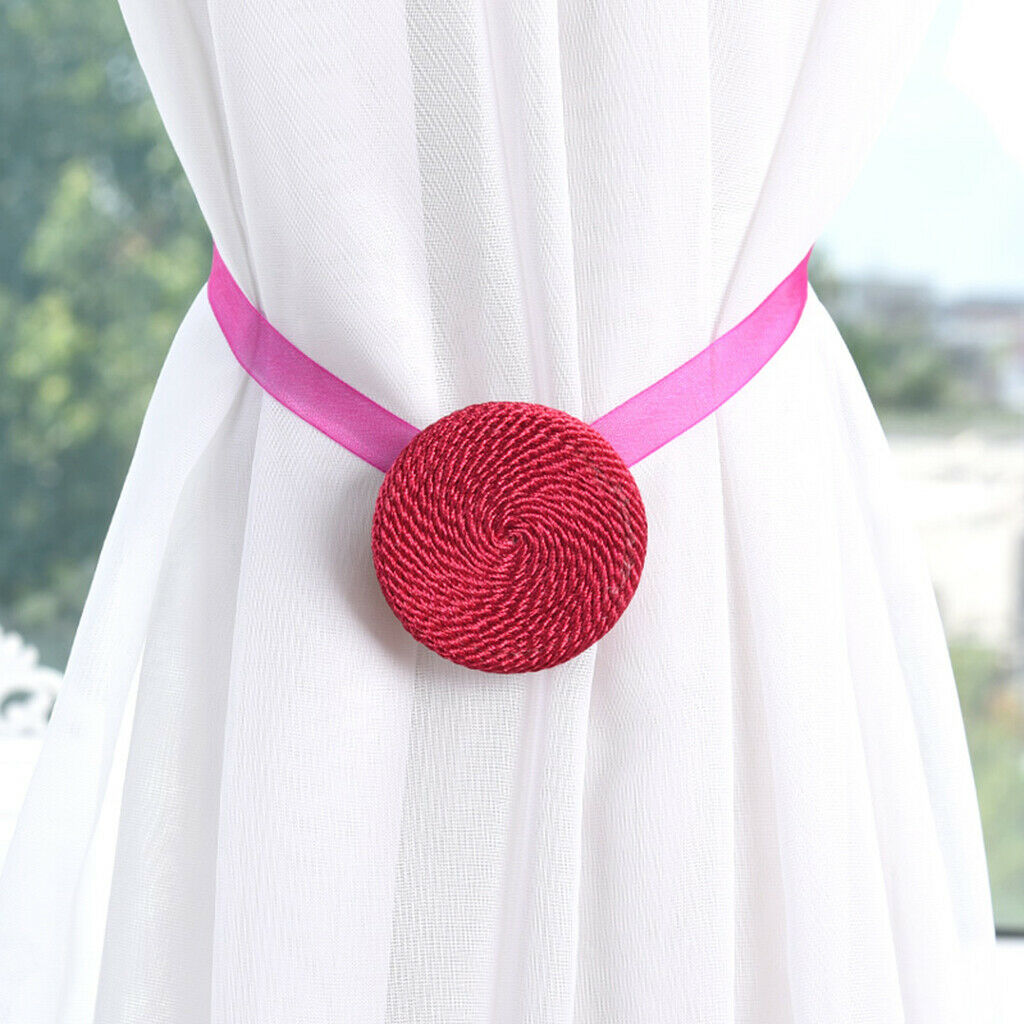 Decorative Ribbon Window Curtain Tieback Sheer Blackout Holdbacks Rose Red
