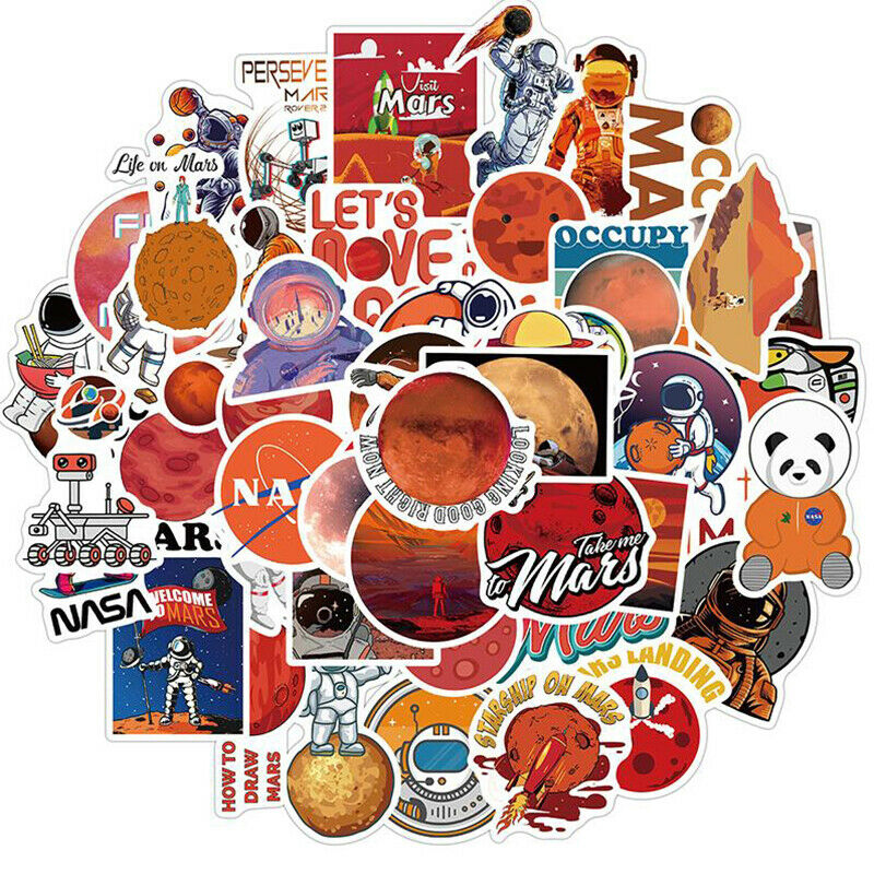 50Pc Mars Scenery Outer Space Astronaut Stickers Guitar Fridge Graffiti S.l8