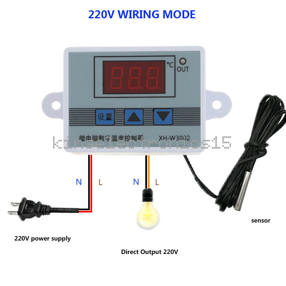 1PCS AC 110V-220V Digital LED Temperature Controller Microcomputer Thermostat