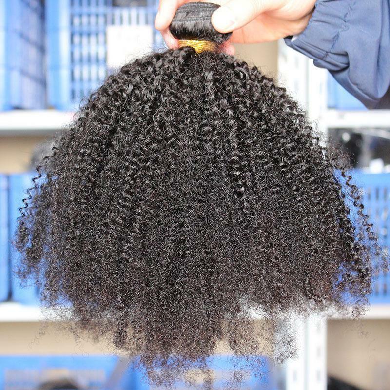 12" Mongolian Afro Kinky Curly Hair Weave 100% Virgin Human Hair Extensions 100g