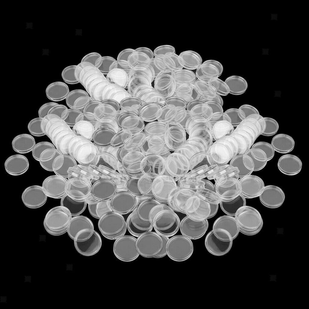 300 Pieces Coin Capsules Round Clear Coin Holder Container Coin Collecting