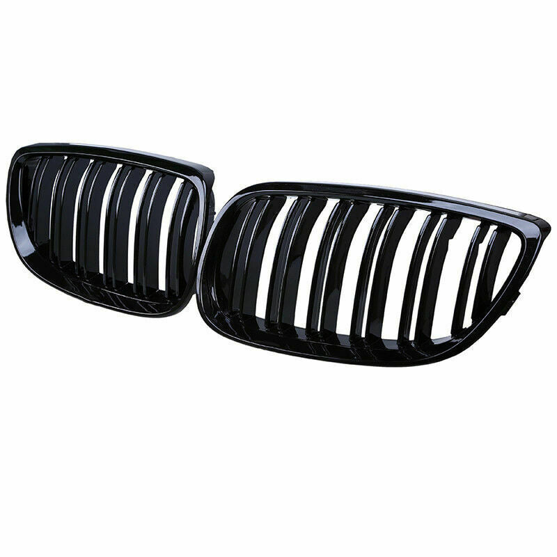 For BMW E90 E92 E93 328i 335i M3 2007-2011 Kidney Grille Gloss Black Dual Slat