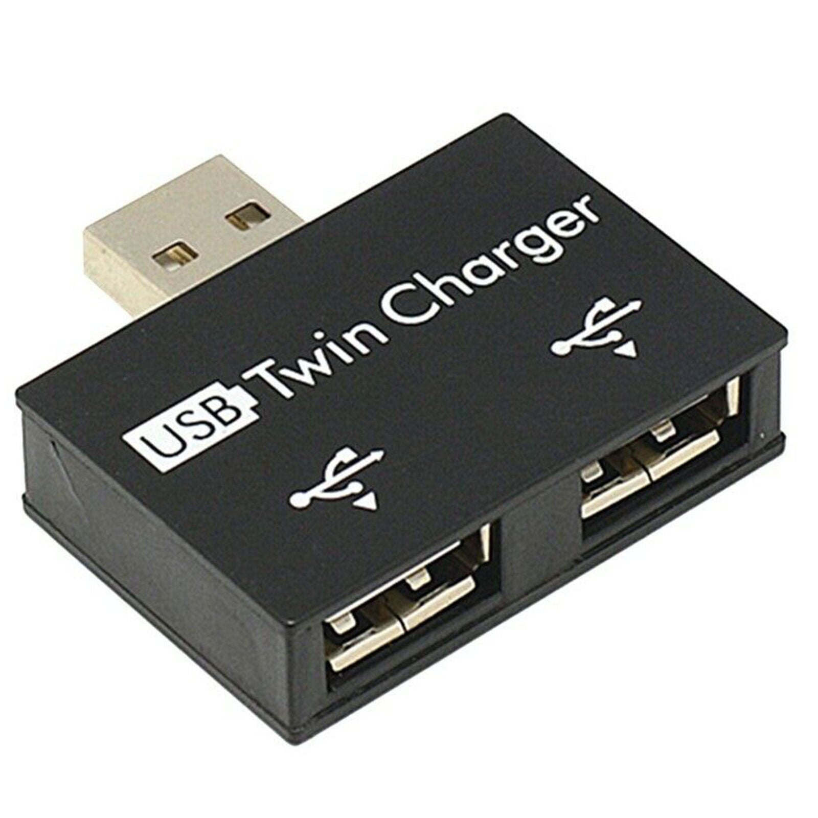 USB2.0 Male to Twin Charger Dual 2 Port USB Splitter Hub Adapter Converter