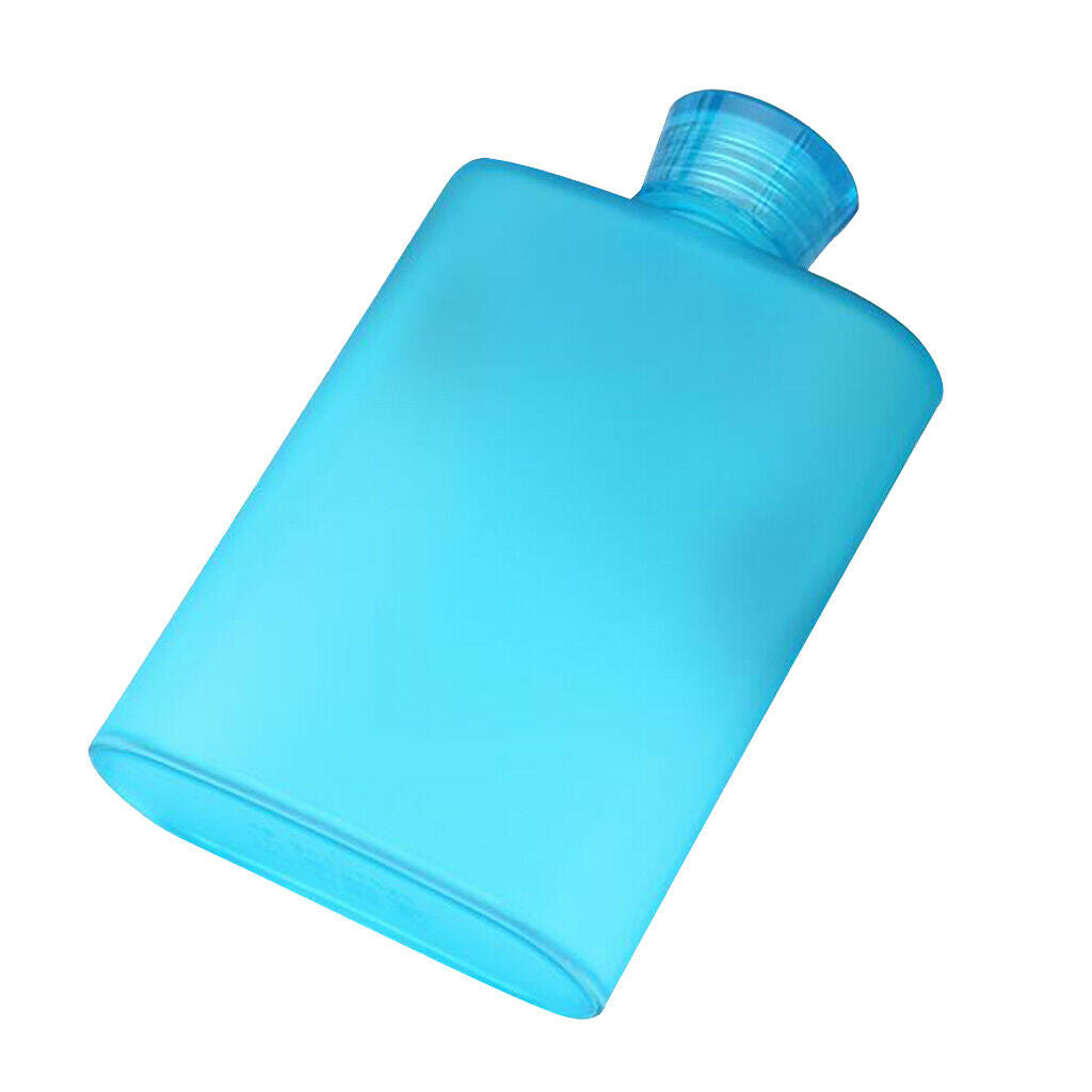 2pcs Plastic Hip Flask for Liquor  Alcohol Pocket Drinkware Blue & Grey