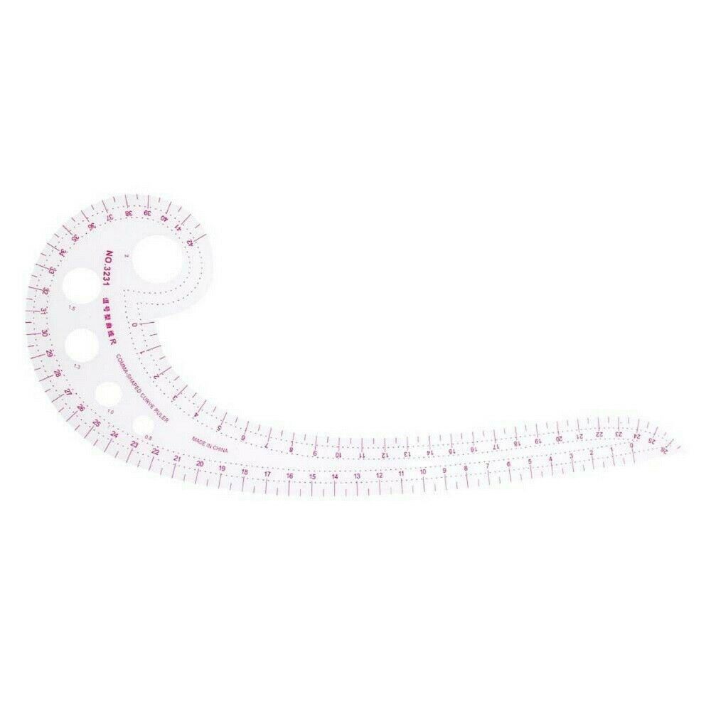 Plastic Ruler French Curve Rule Gauges Tailor DIY Craft Comma Shape Measure Tool