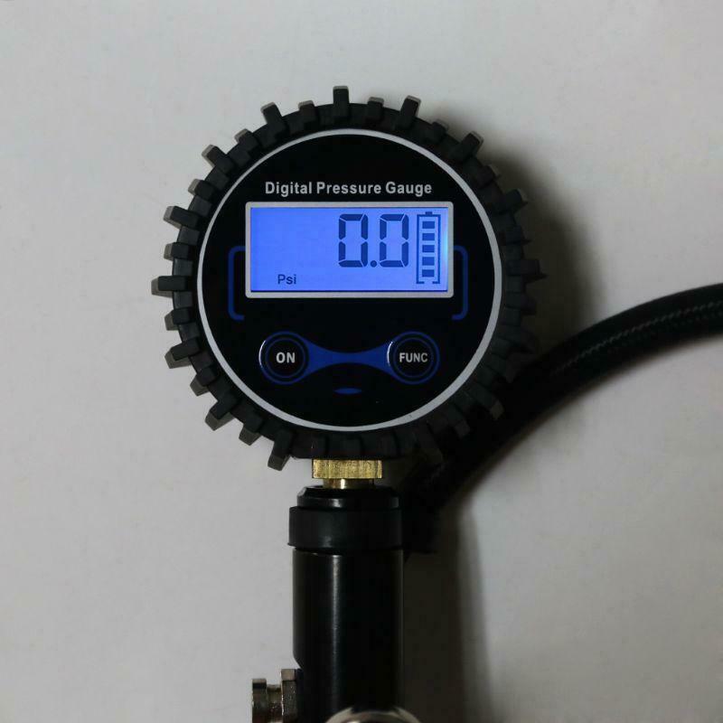 Digital Tire Inflator Pressure Gauge 200 PSI Air Chuck Heavy Duty Air Inflating