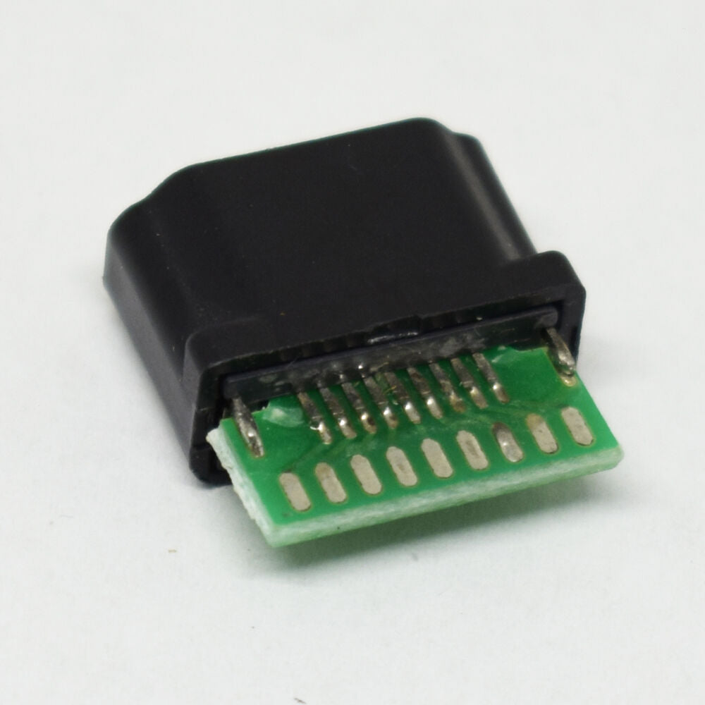 4pcs HDMI 19pin Female Socket with Breadboard Black Plastic Moulded Housing