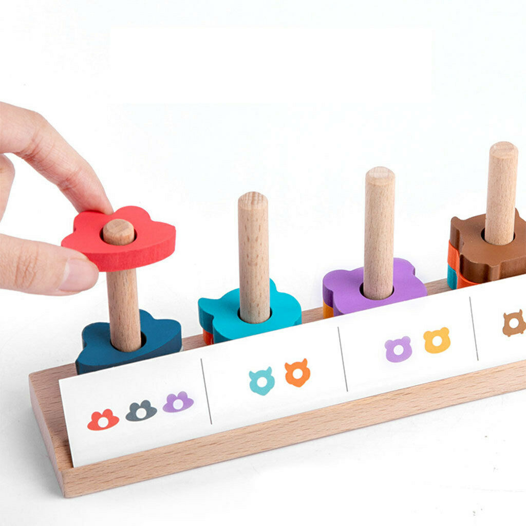 Wooden Toys Wooden Block Toys Five sets of pillars for