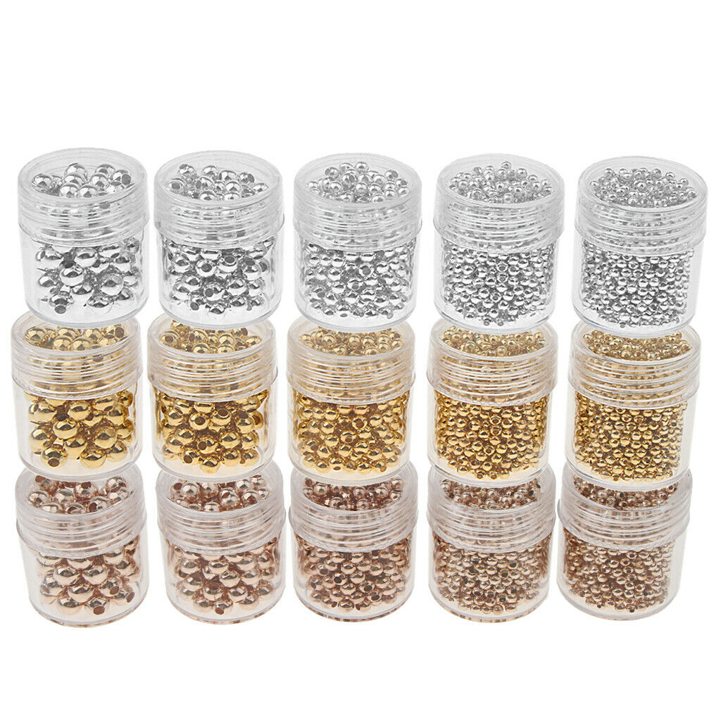 15 Bottles Bulk Size 2mm-5mm Rondelle Loose Spacer Beads DIY Findings Making