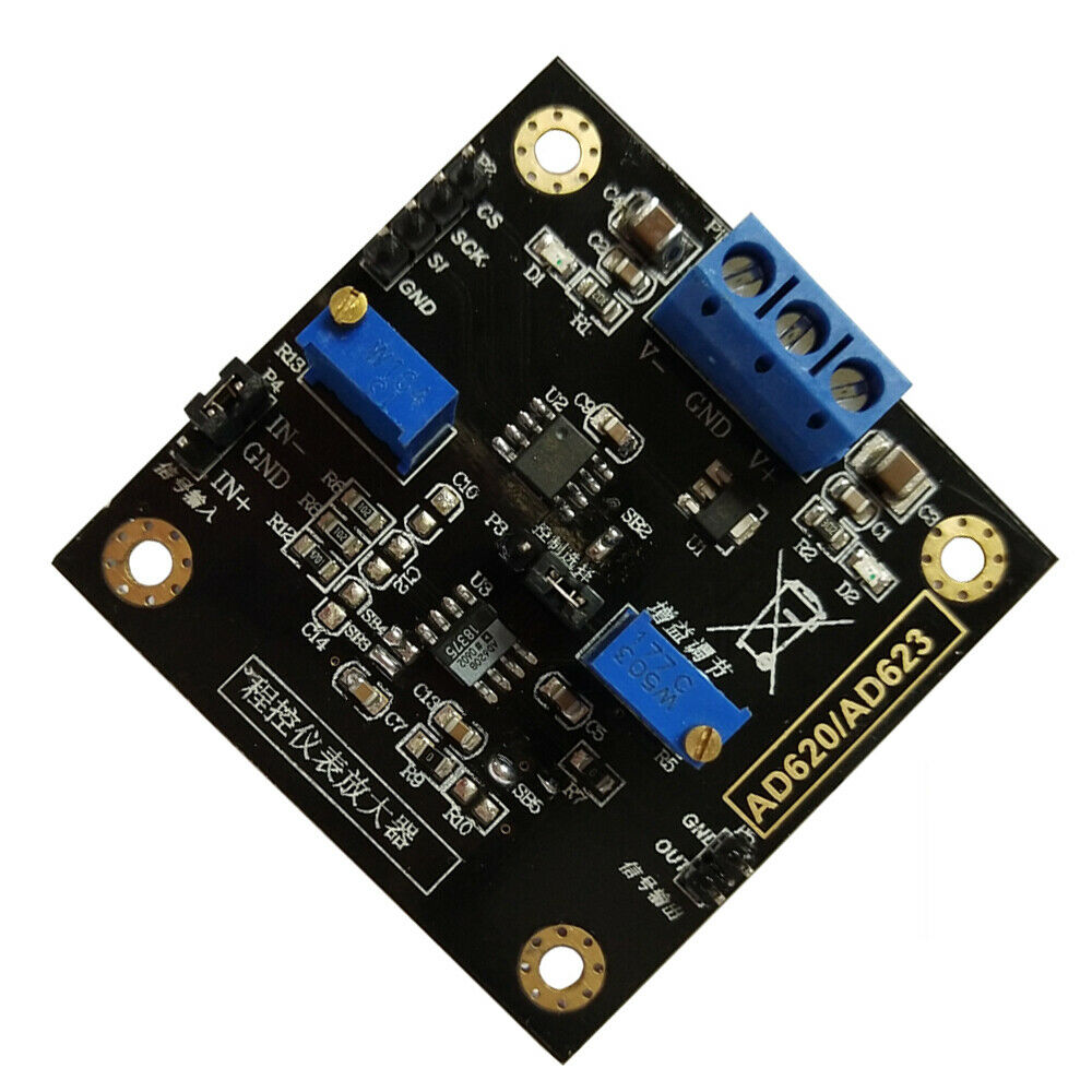 AD620 Voltage Amplifier CNC MCP41010 Gain Adjustment Differential Signal Module