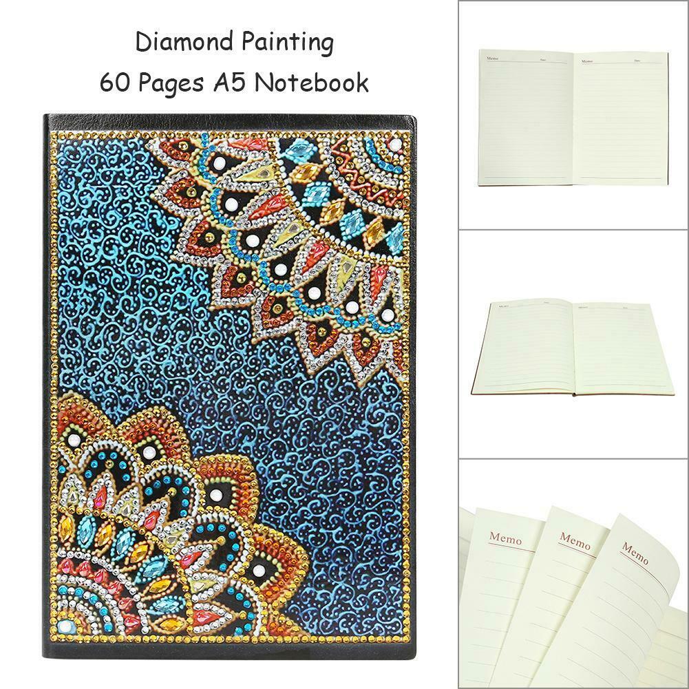 DIY Mandala Special Shaped Diamond Painting 60 Sheets Students A5 Notebook @