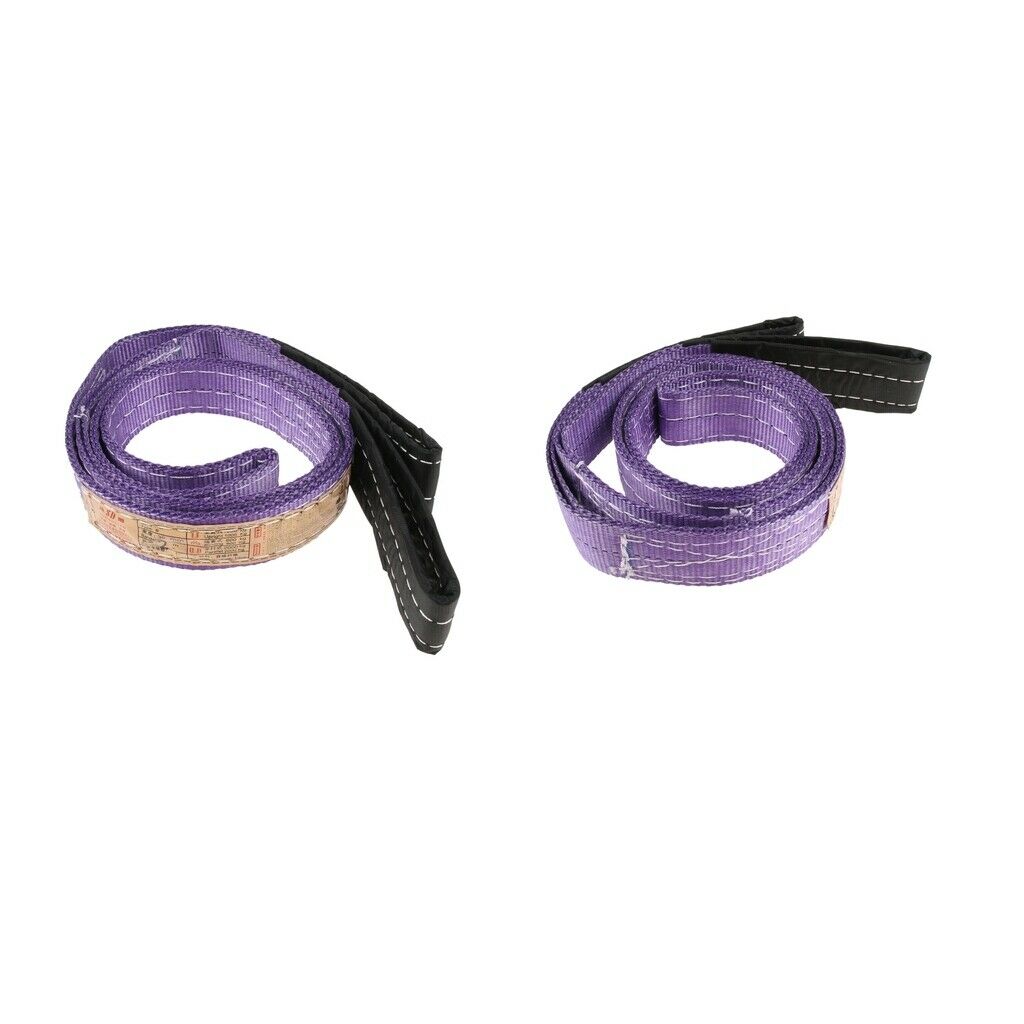 2x 2 Meter/ 6.6ft x 1000kg Double-layer heavy duty Tow Strap Rope Lifting Towing