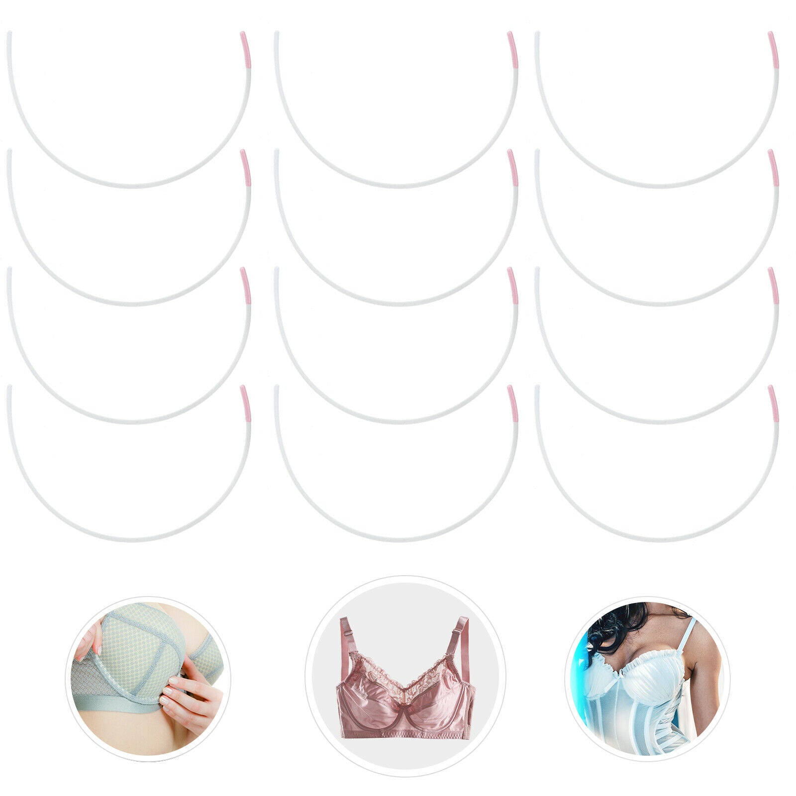6Pairs Bra Underwires, Stainless Steel Underwire Replacement for High Bras C Cup