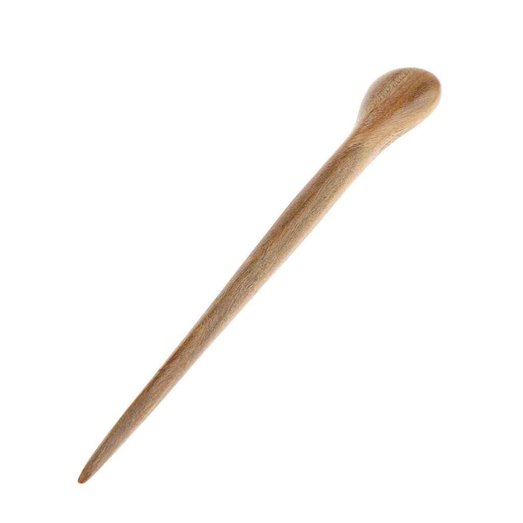Retro Women Hair Jewelry Handmade Green Sandalwood Wood Hair Stick Hairpin Head