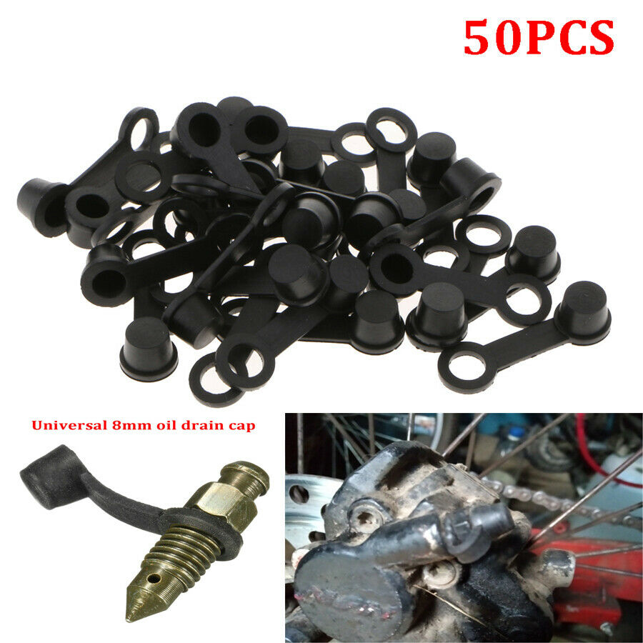 50X Brake Bleeder Screw Caps Fit for Motorcycle Car Cap Screw Rubber Dust Cover