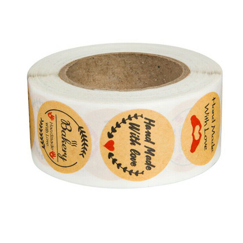 500Pcs Craft Paper Seal Label Thank You Stickers Handmade Custom Gift Bak.l8