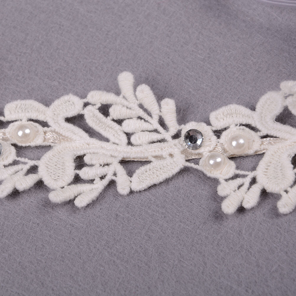 Baby Girls White Floral Hair band Adjustable Headband Lace Flower Headband BDAU