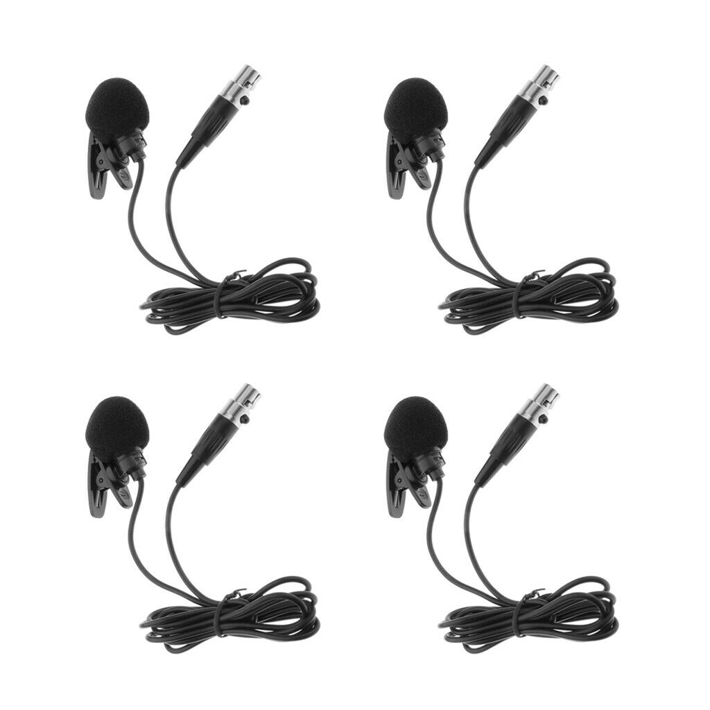 4Pcs 3 Pin Microphone Condenser Metal Tie Clip for PC Wireless Transmitter