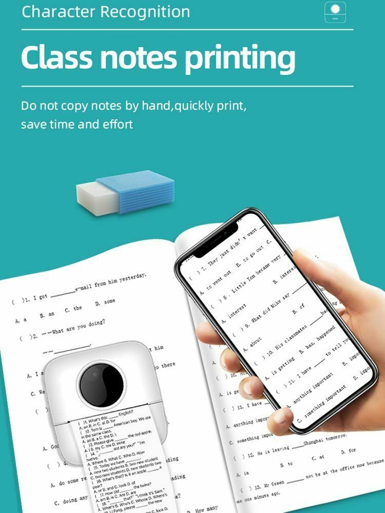 Portable Thermal Printer Pocket Wireless Bluetooth-Compatible Label Note Printer