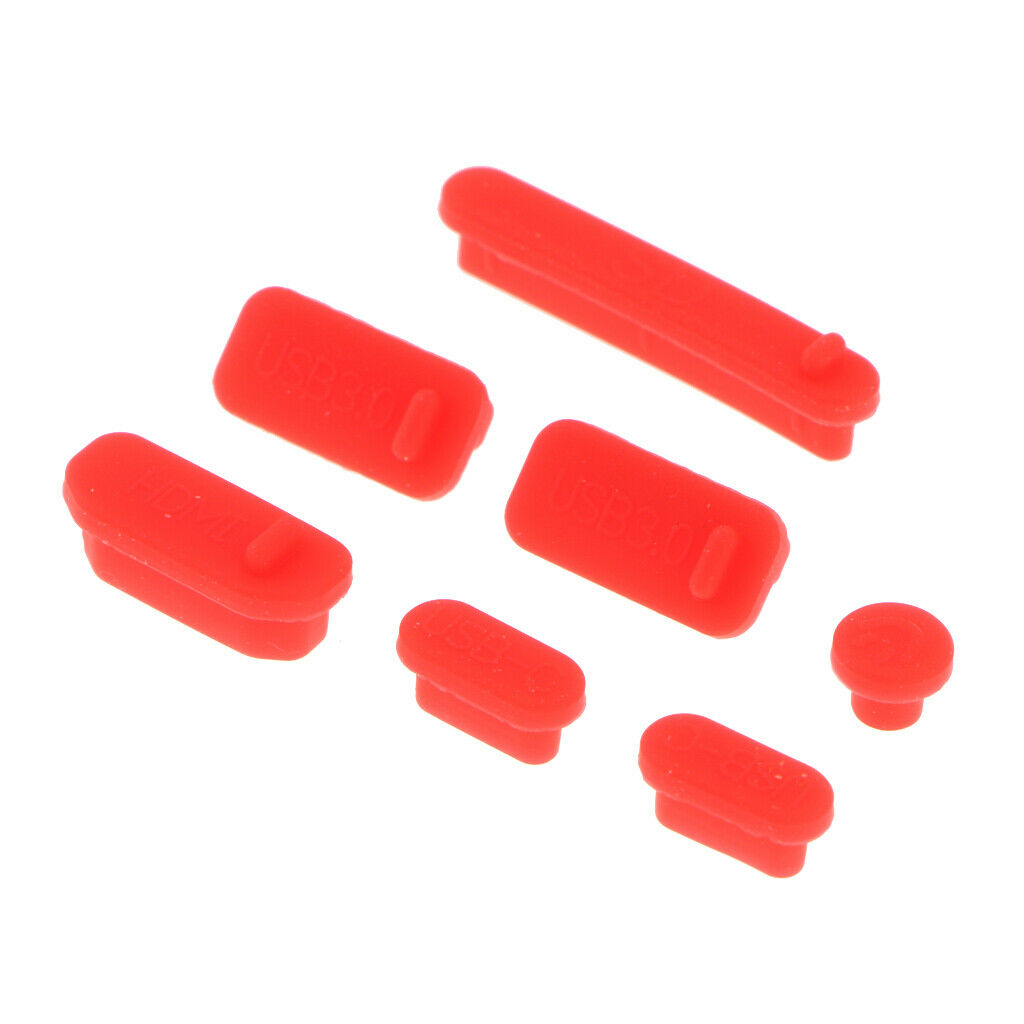 Red + White USB HDMI Audio Port Stopper Dustproof Cover Coverper For PC